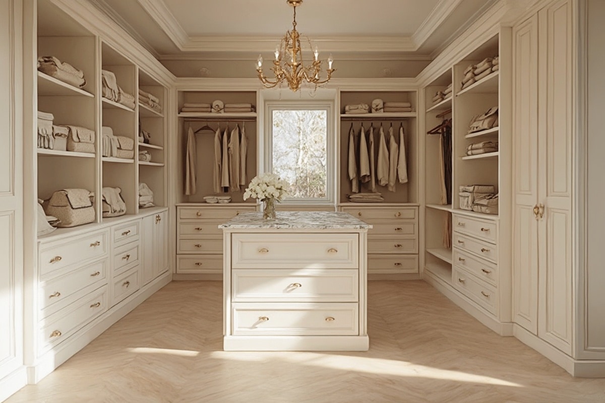 transitional modern classic closet