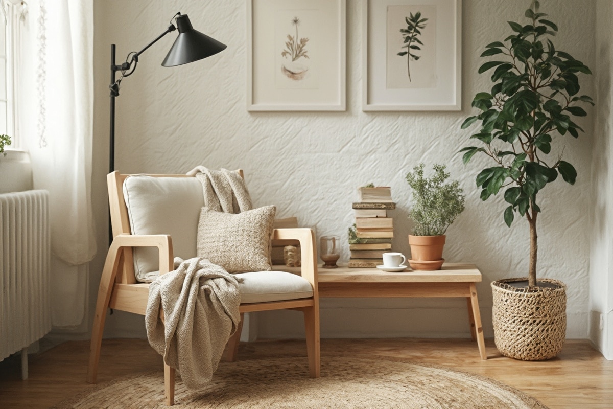 modern rustic reading nook