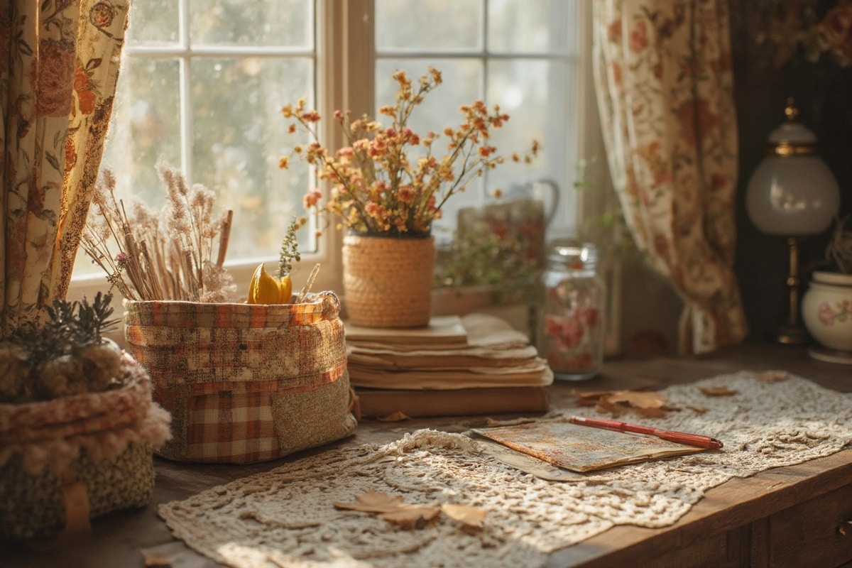 cottagecore desk organizer