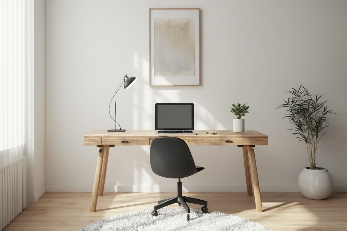 modern minimalist desk setup