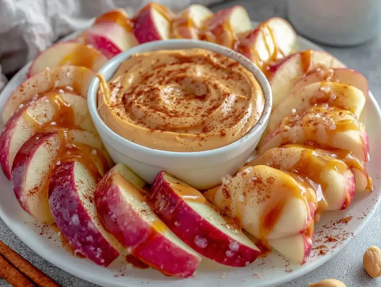 apple slices with peanut butter dip preparation steps