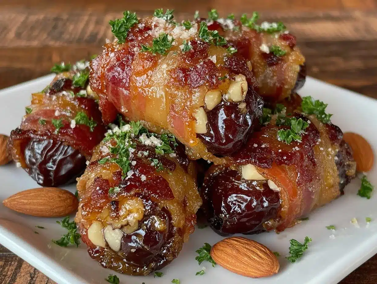 bacon-wrapped dates stuffed with almonds preparation steps