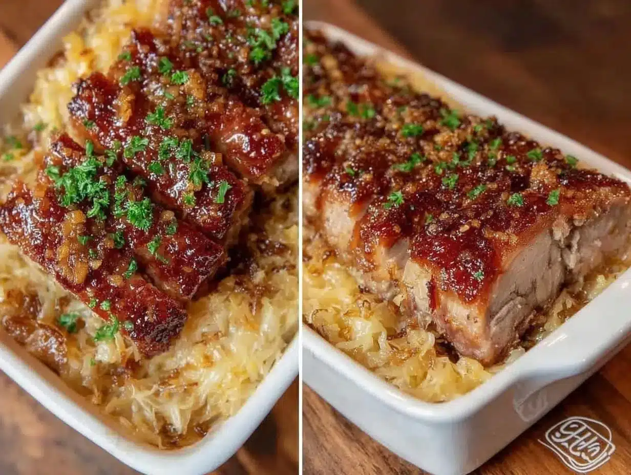 baked pork and sauerkraut preparation steps