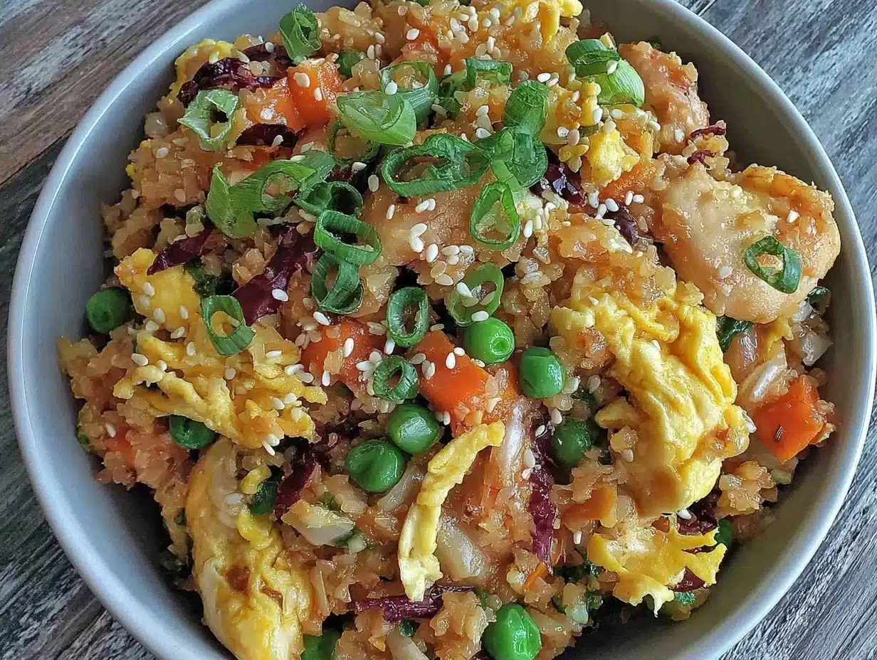 cauliflower rice chicken fried rice - featured image