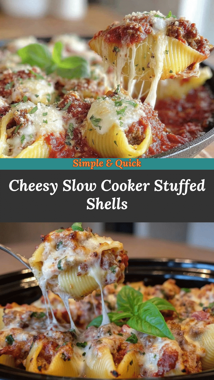 cheesy slow cooker stuffed shells recipe