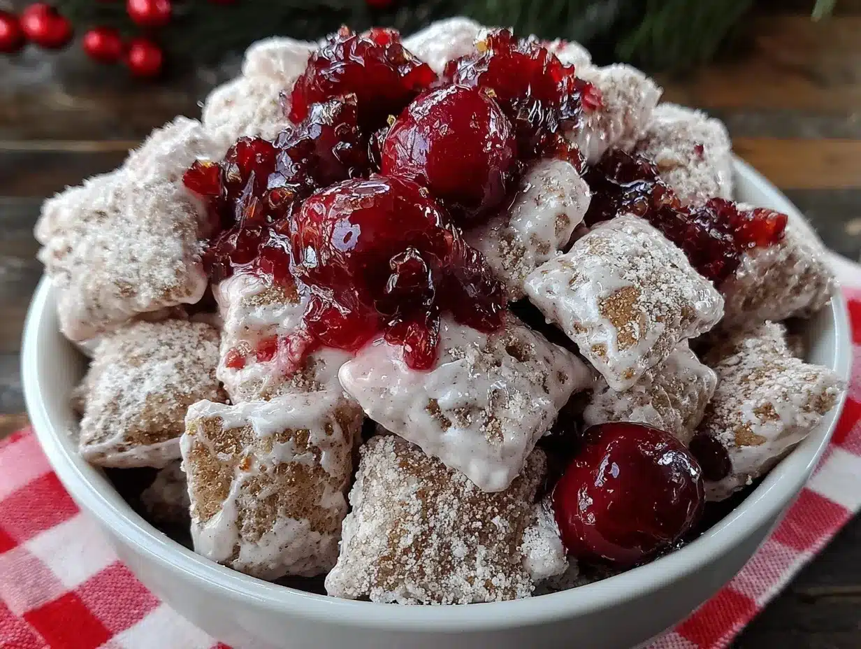 Cherry Cheesecake Puppy Chow preparation steps