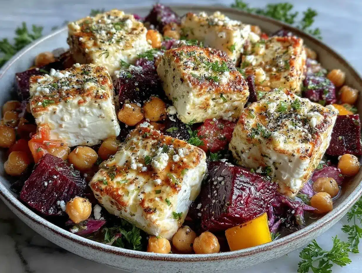 chickpea beet feta salad preparation steps