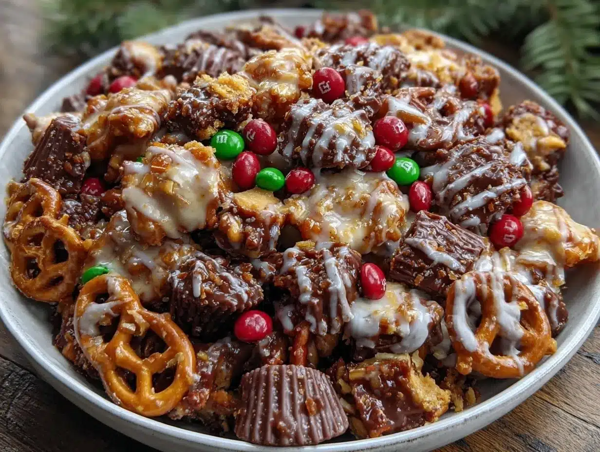 Christmas Chocolate Snack Mix preparation steps