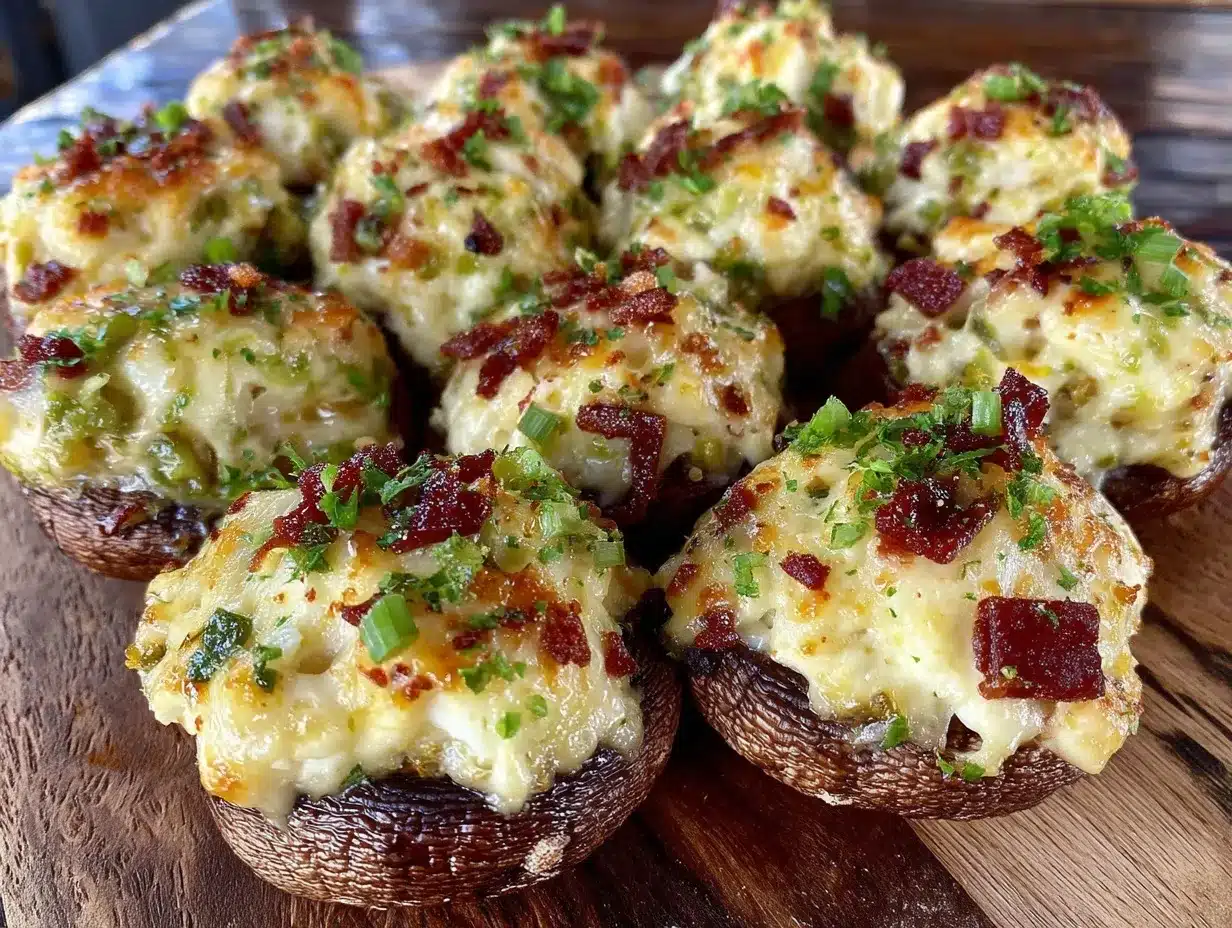 creamy jalapeño popper stuffed mushrooms preparation steps