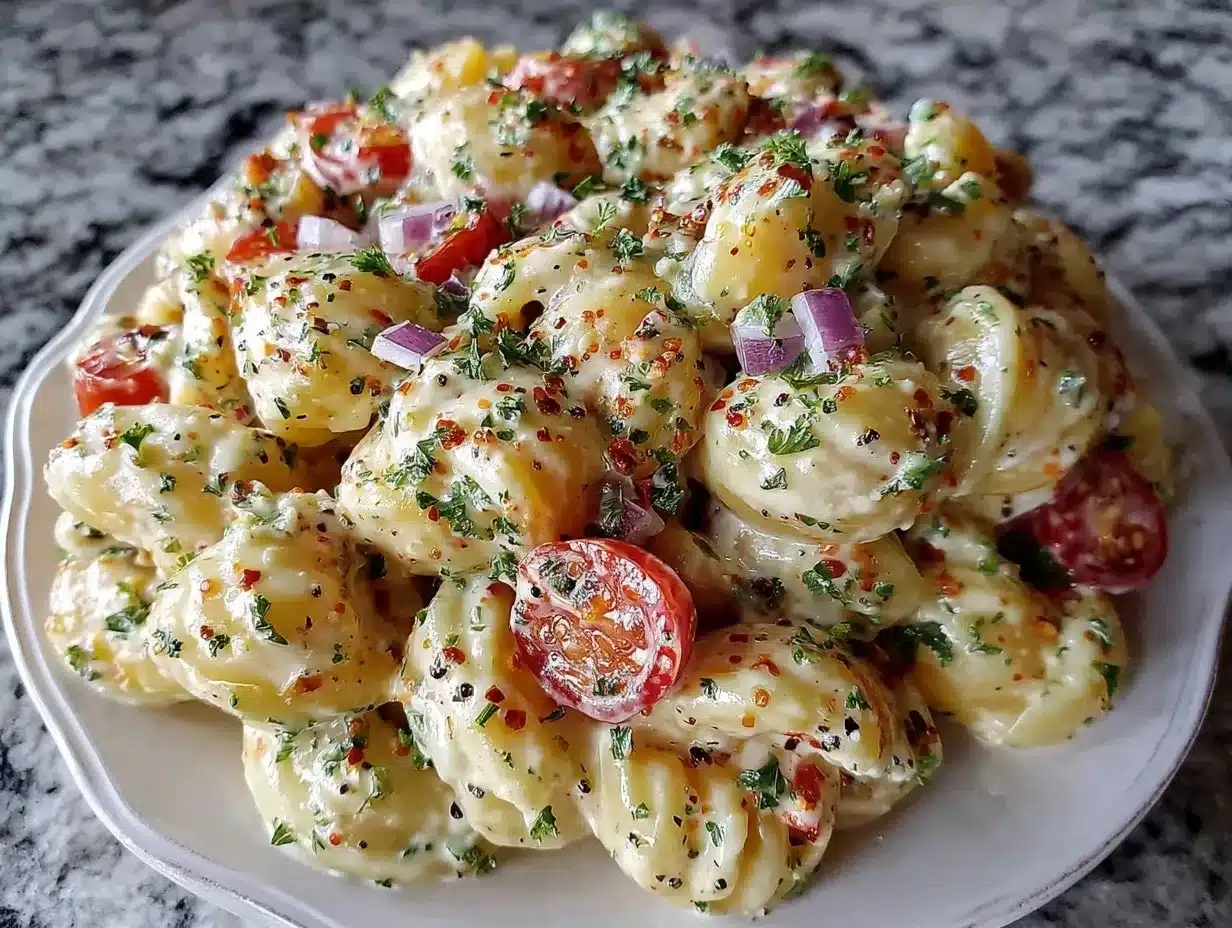 creamy pasta salad preparation steps