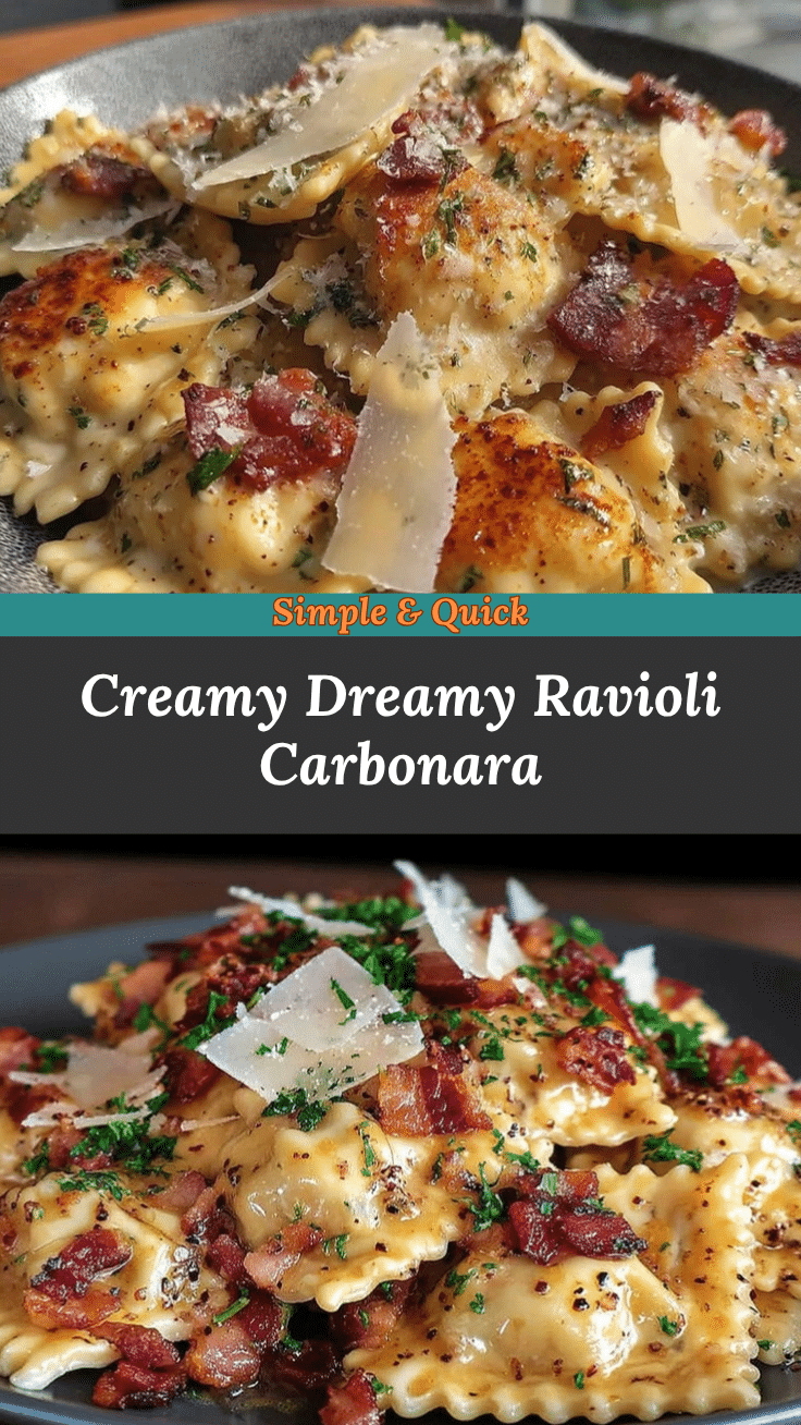 creamy ravioli carbonara recipe