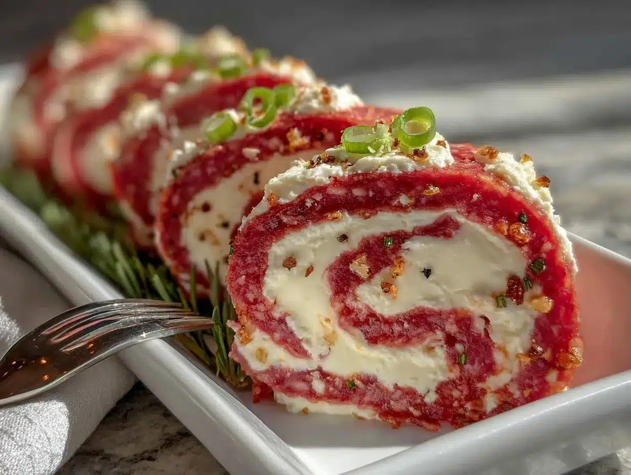 creamy salami and cream cheese roll-ups preparation steps