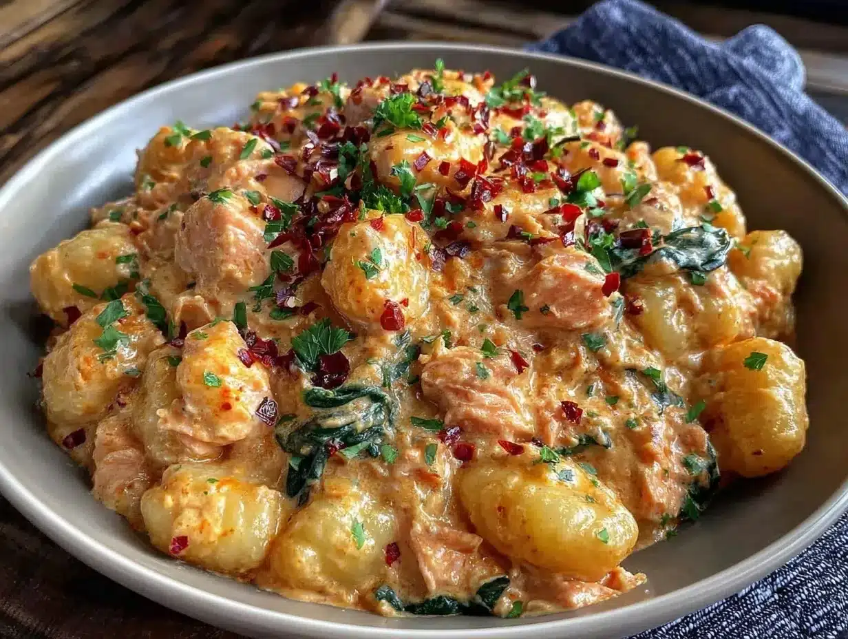creamy salmon gnocchi preparation steps