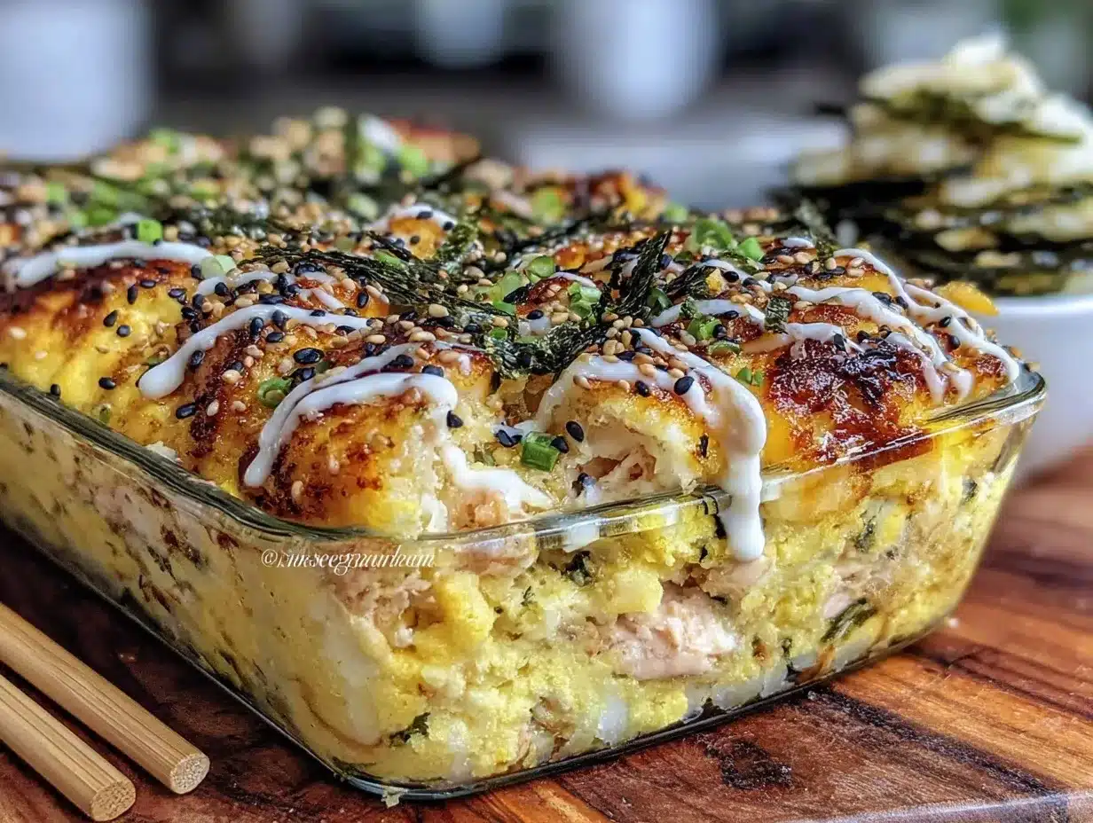 creamy sushi bake preparation steps