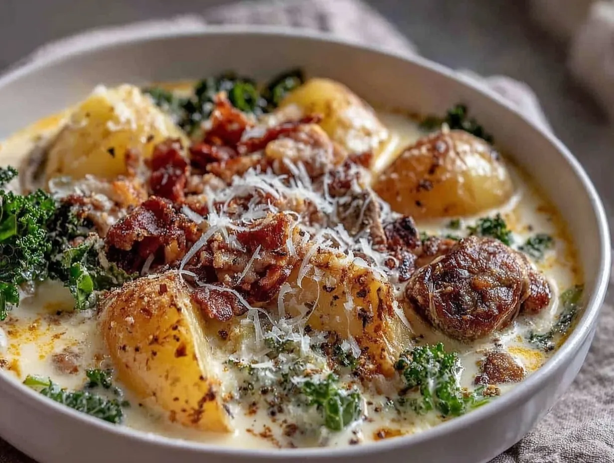 Creamy Zuppa Toscana Soup preparation steps