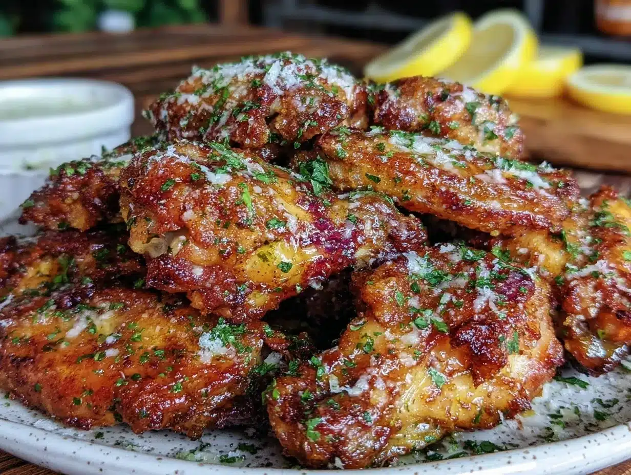 crispy baked garlic parmesan wings preparation steps