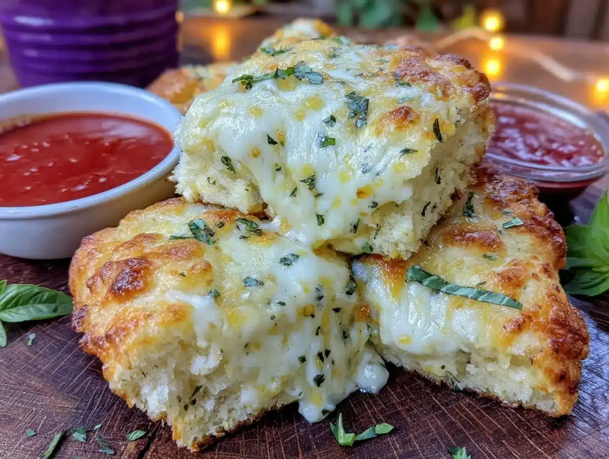 crispy cheesy garlic bread pizza sticks preparation steps