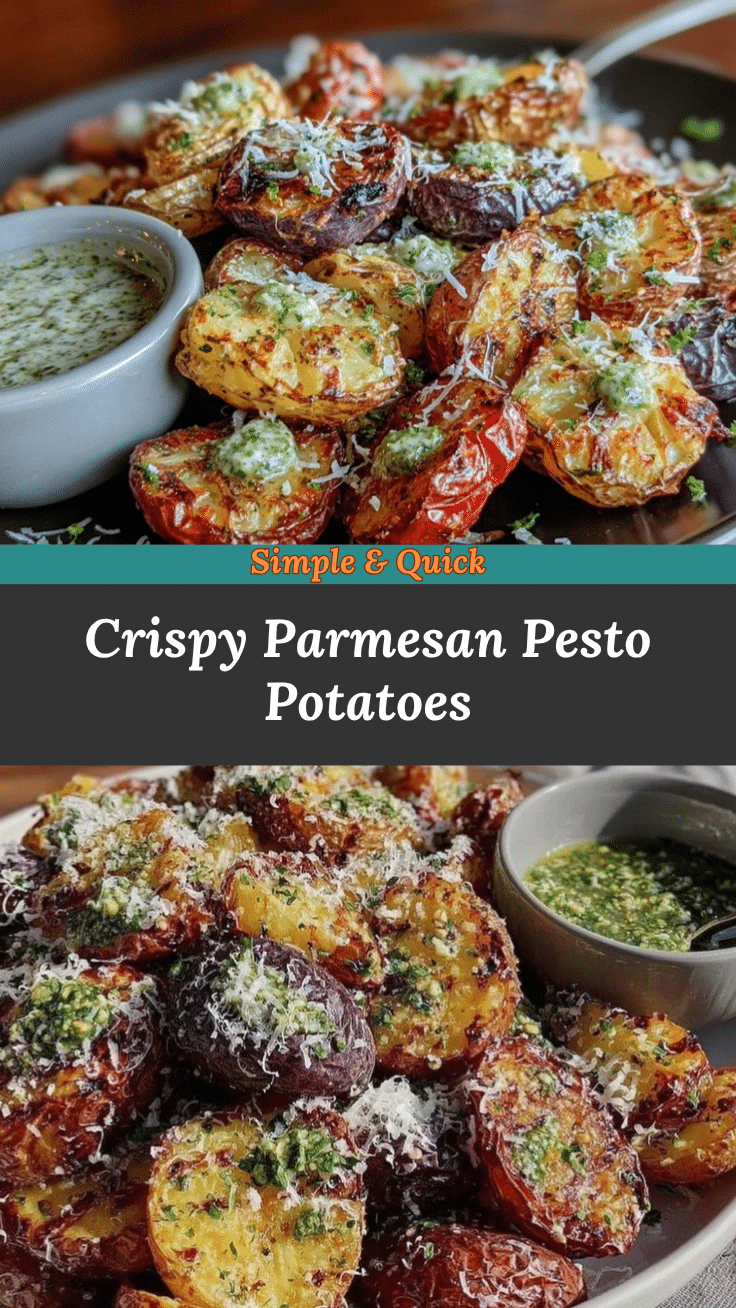 Crispy Parmesan Pesto Roasted Potatoes recipe