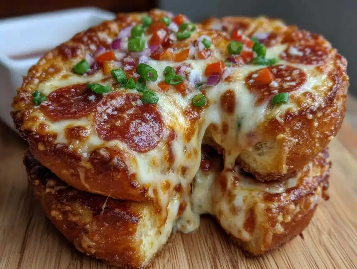 crispy pizza bagels - featured image