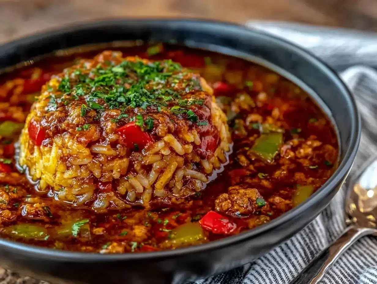 Crockpot Stuffed Pepper Soup preparation steps