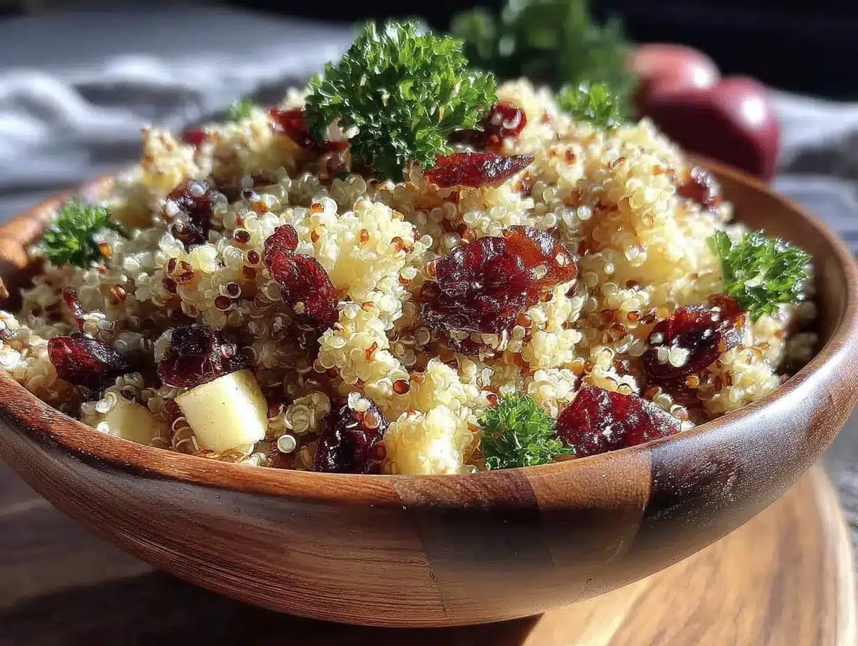 Fresh Cranberry Apple Quinoa Salad preparation steps