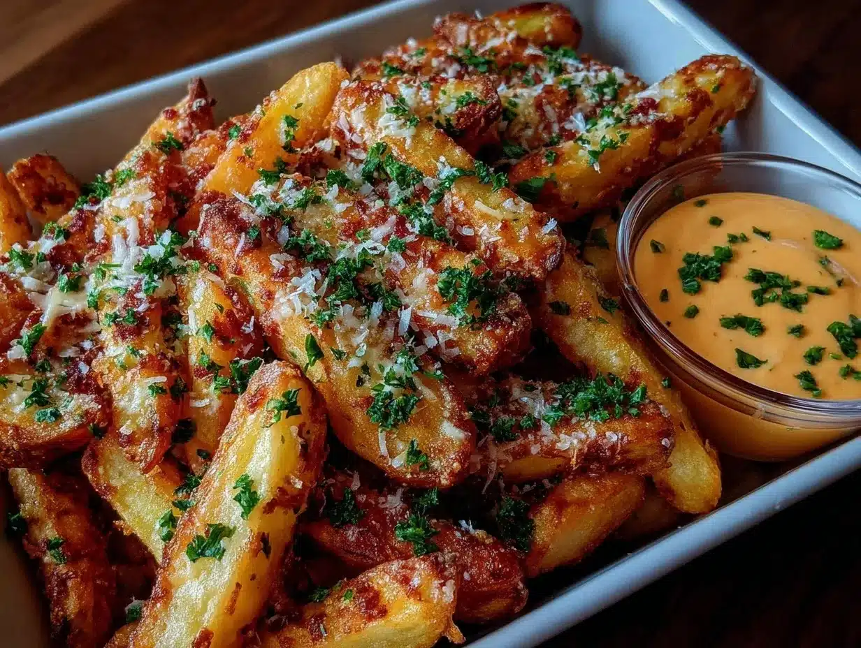 garlic Parmesan fries preparation steps