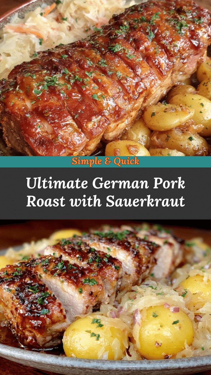 German pork roast with sauerkraut and potatoes recipe