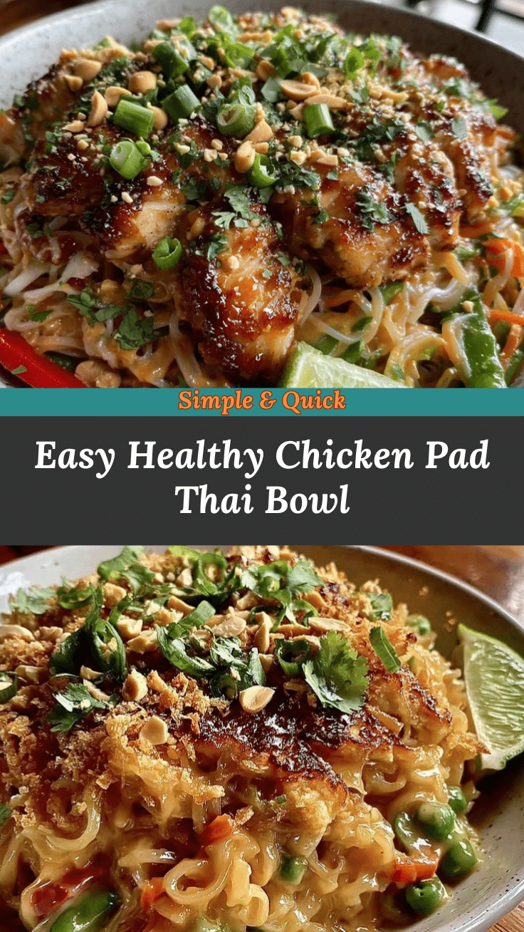 Healthy Chicken Pad Thai Bowl recipe