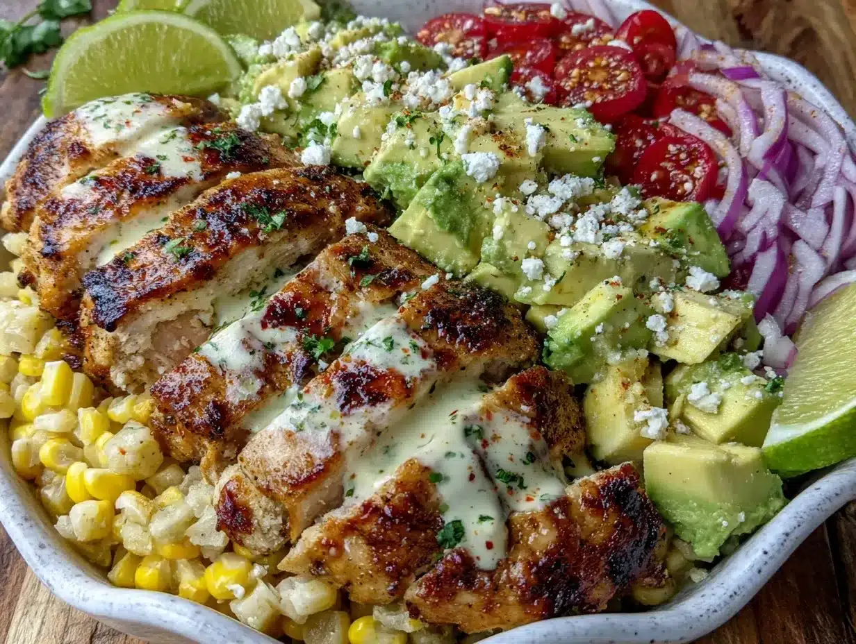 Healthy Street Corn Chicken Salad preparation steps