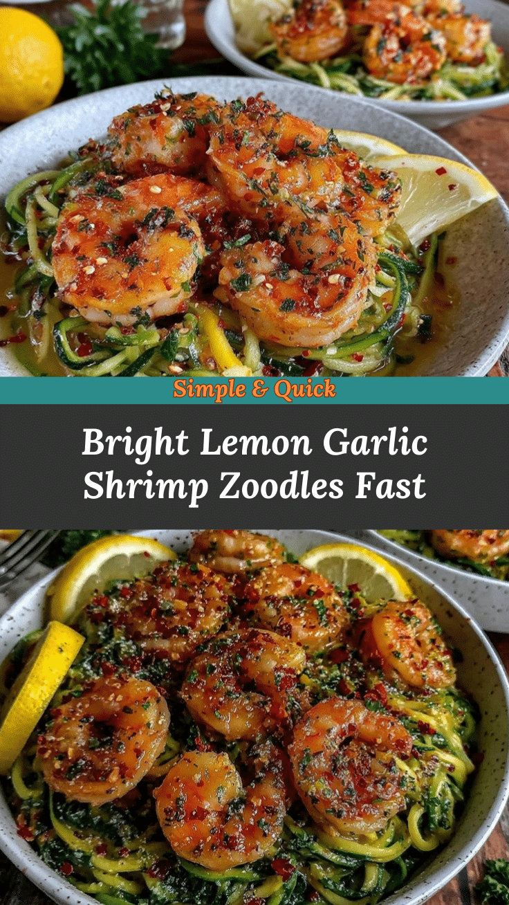 Lemon Garlic Shrimp Zoodles recipe