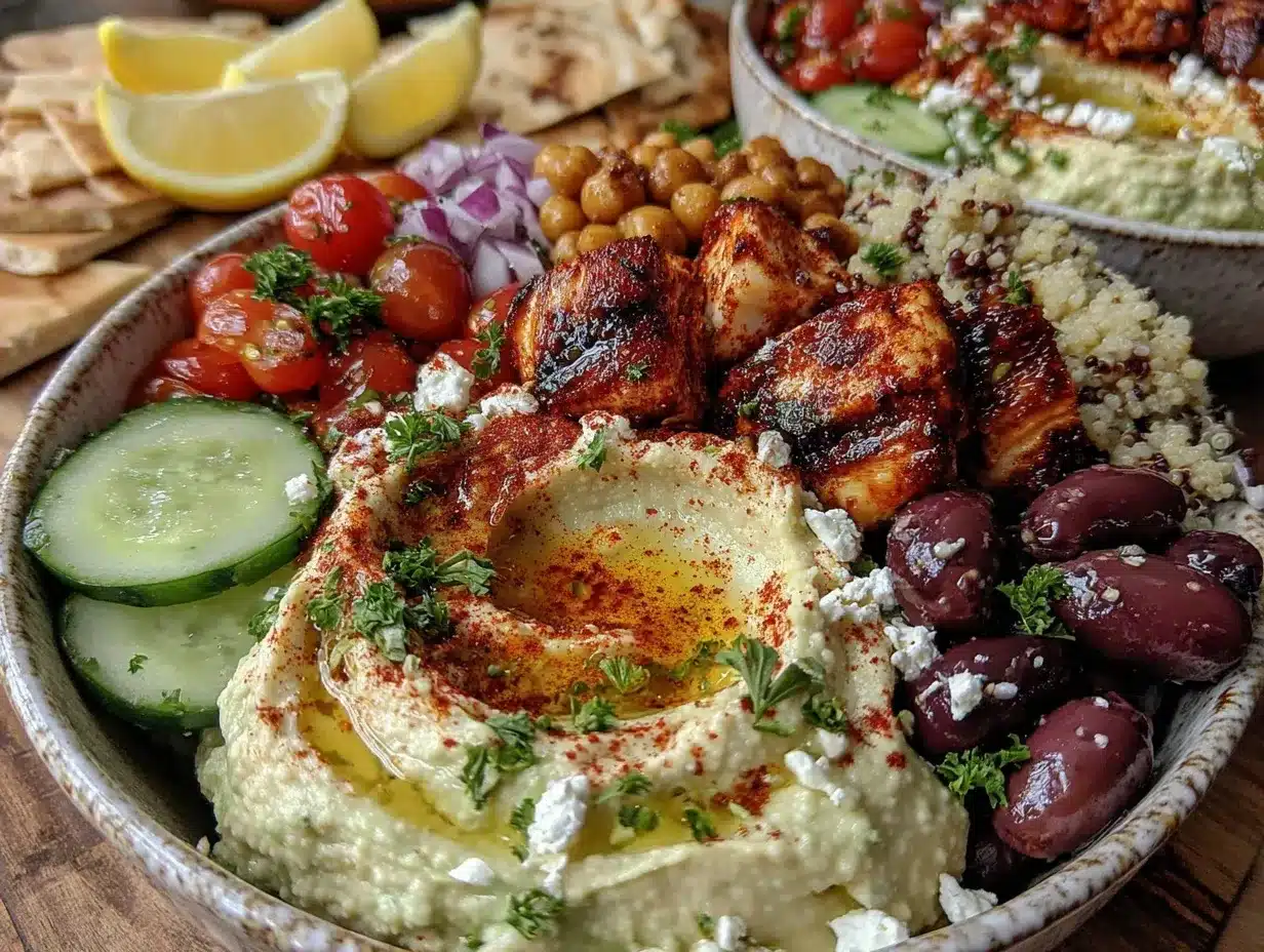 Mediterranean meal prep bowls preparation steps
