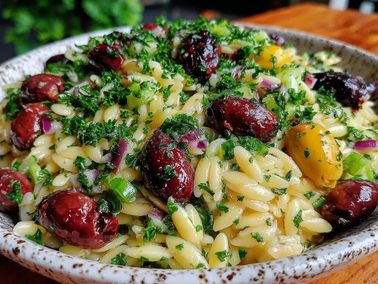 orzo olive salad preparation steps