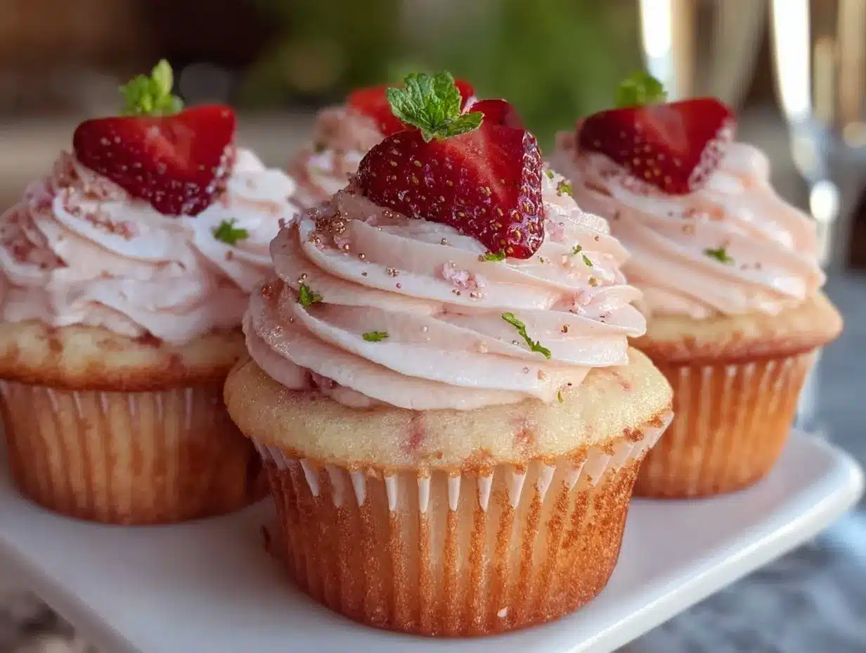 Pink Champagne Cupcakes preparation steps