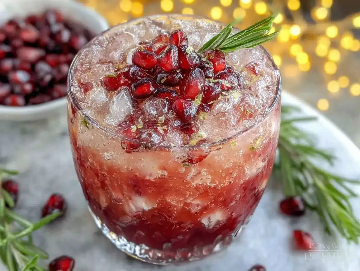 Pomegranate Rosemary Gin Fizz preparation steps