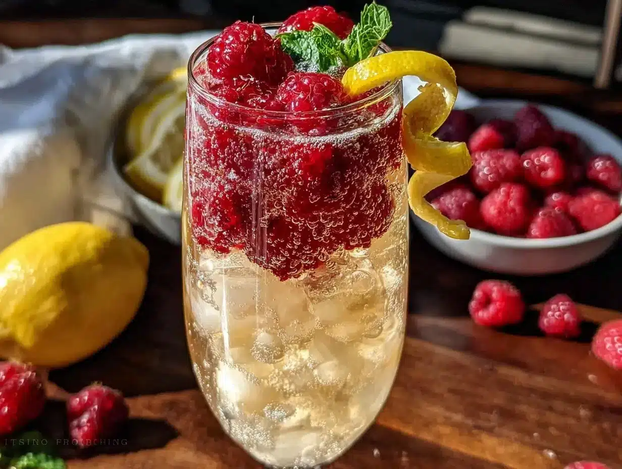 Raspberry Lemonade Prosecco Spritzer preparation steps