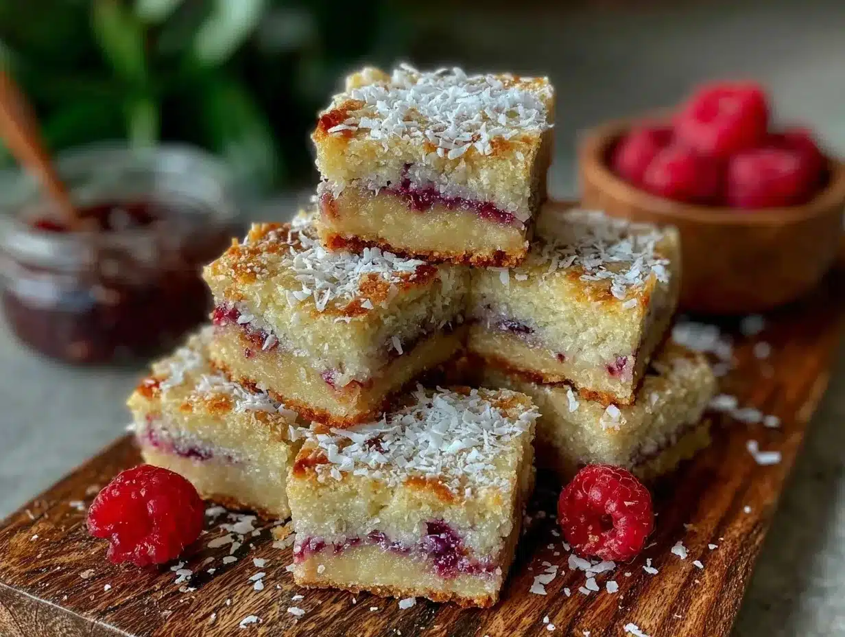 raspberry ripple coconut bars preparation steps