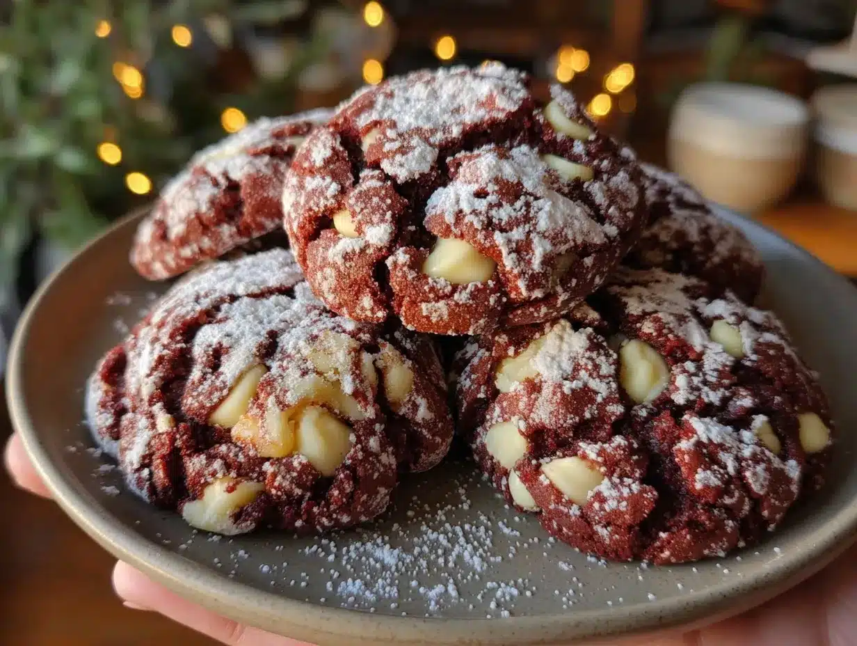red velvet crinkle cookies preparation steps