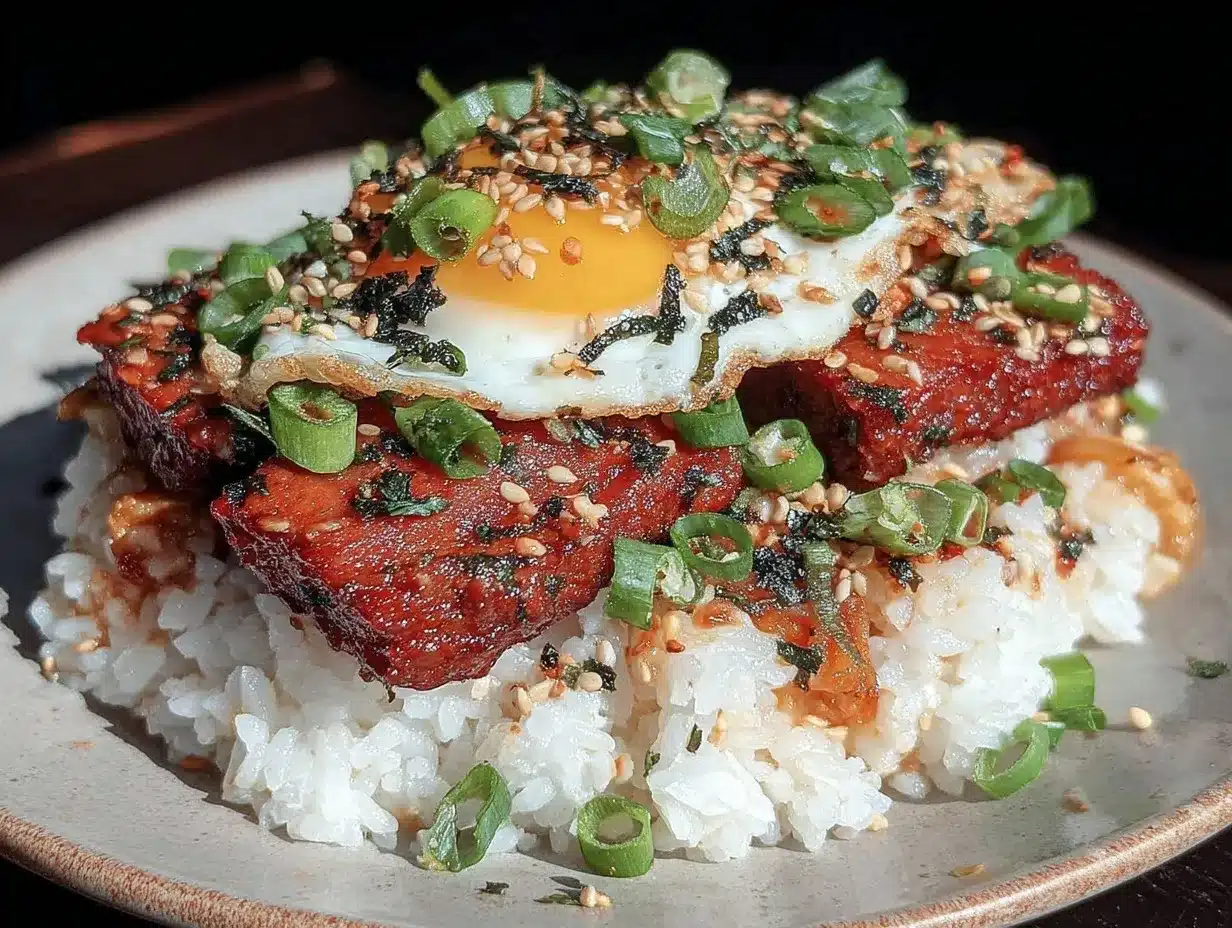 Spam Loco Moco preparation steps