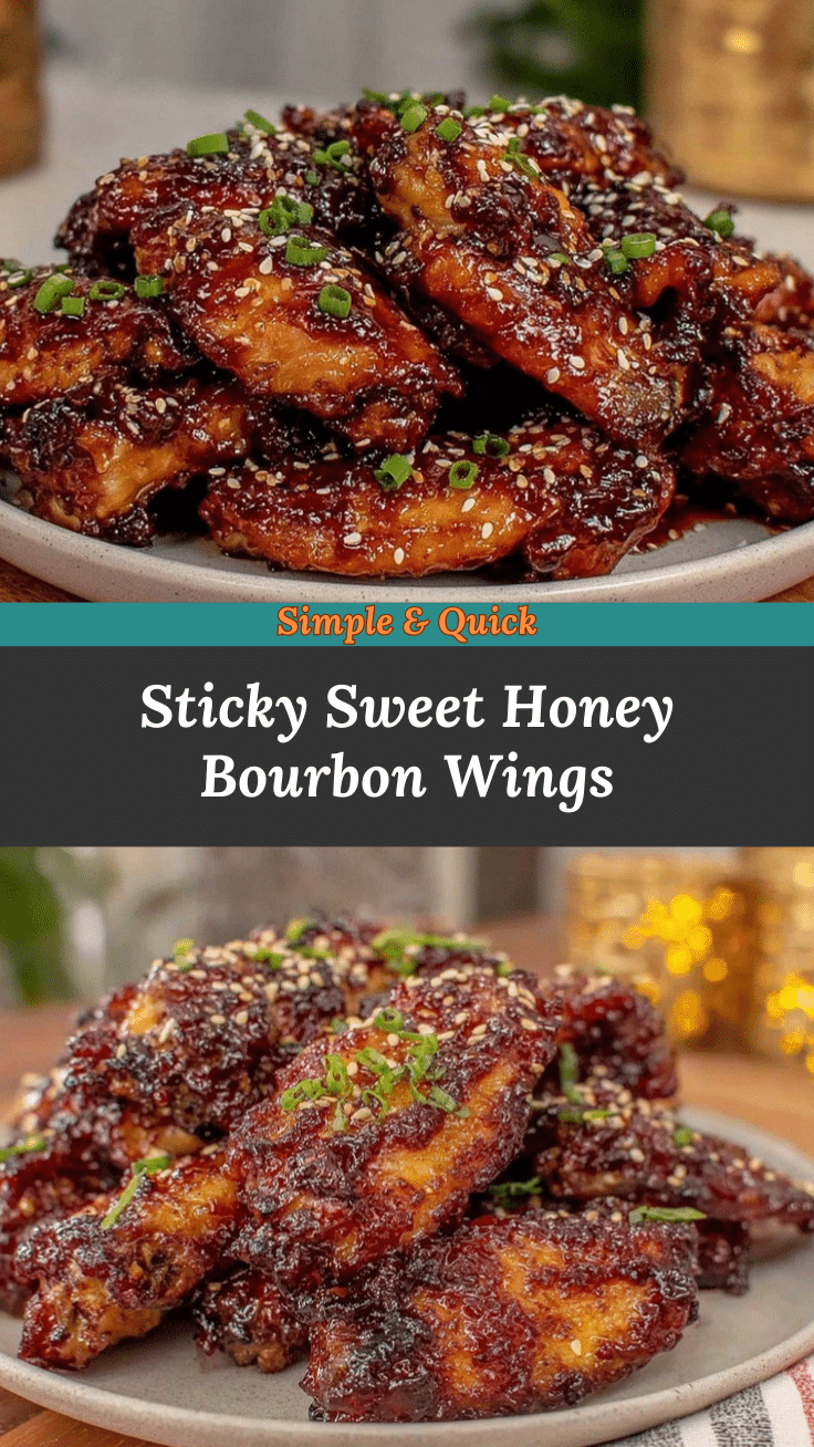 sticky honey bourbon chicken wings recipe