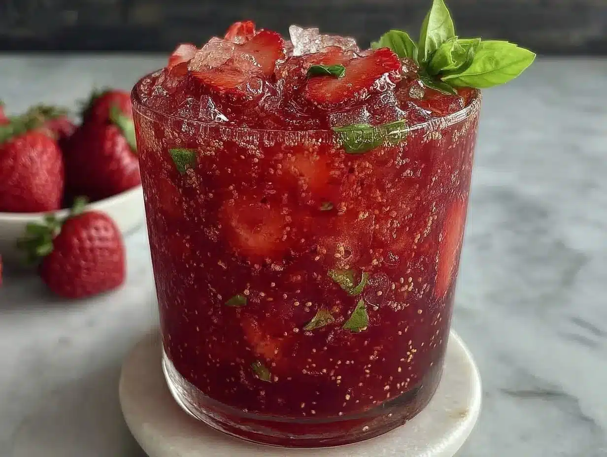 Strawberry Basil Smash Cocktail preparation steps