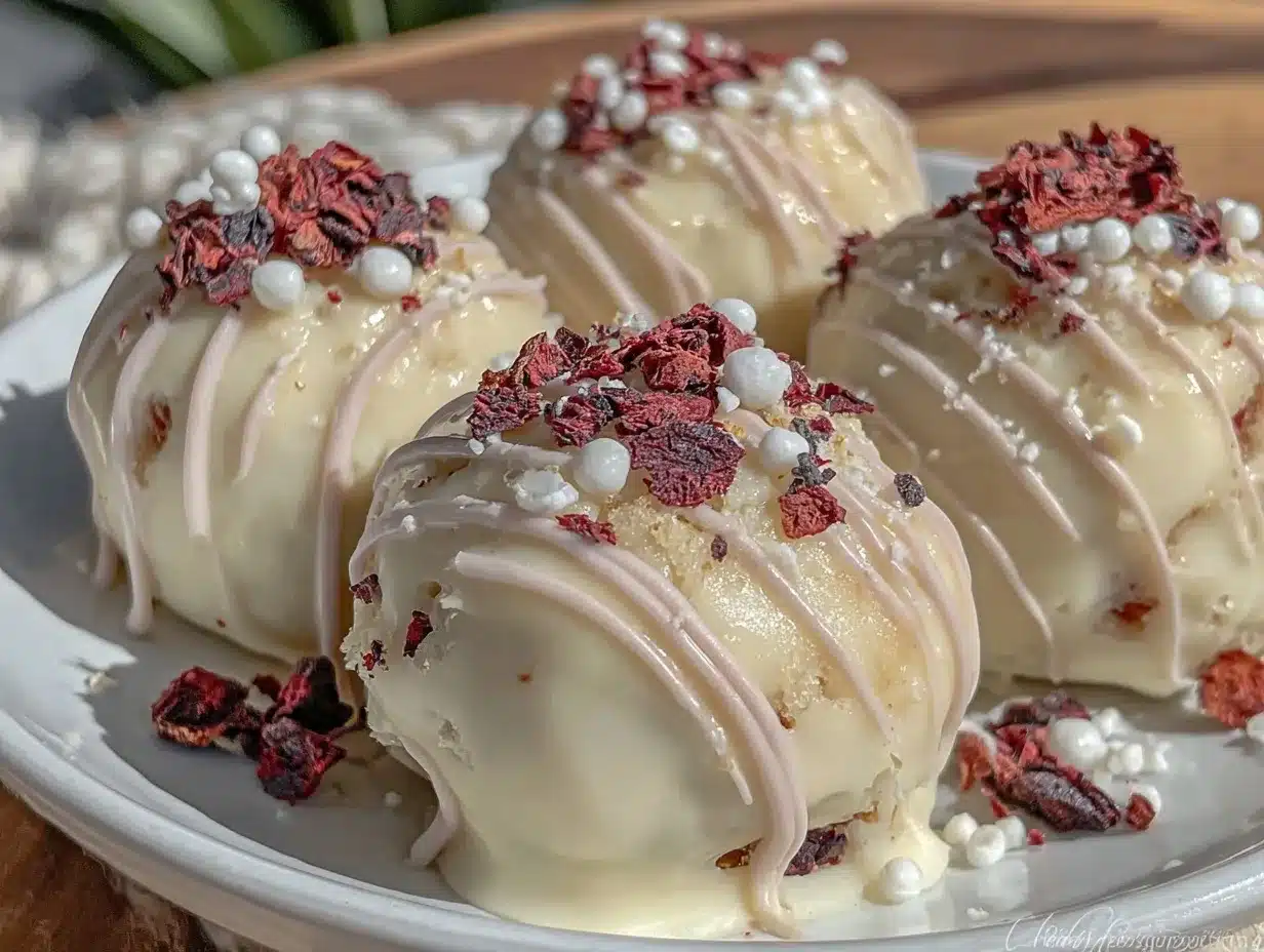 strawberry cheesecake truffle balls preparation steps