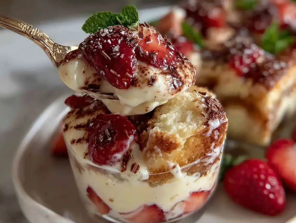 Strawberry tiramisu preparation steps