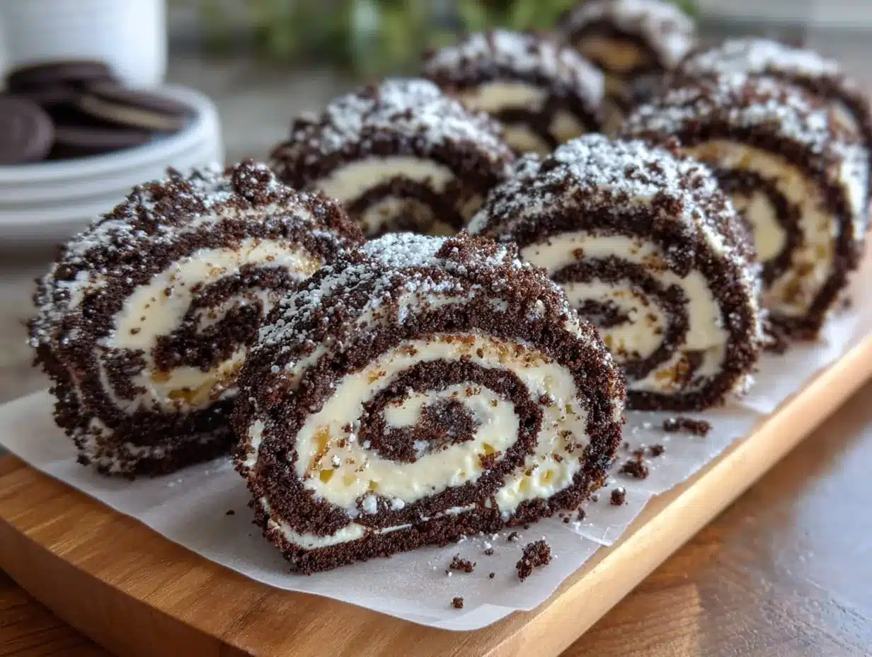 Sweet Oreo Sushi Rolls preparation steps