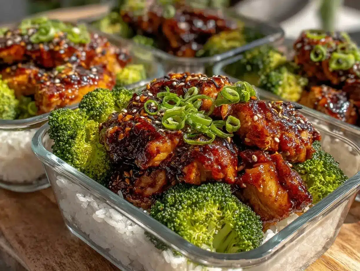 teriyaki chicken and broccoli meal prep preparation steps