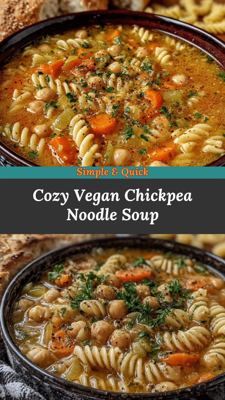 vegan chickpea noodle soup recipe