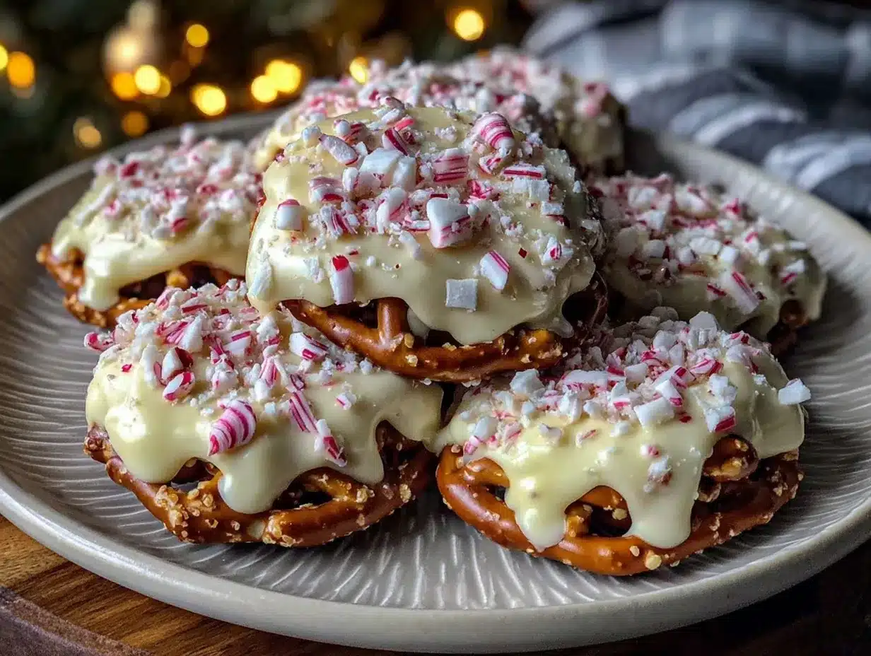 white chocolate peppermint pretzel crisps preparation steps