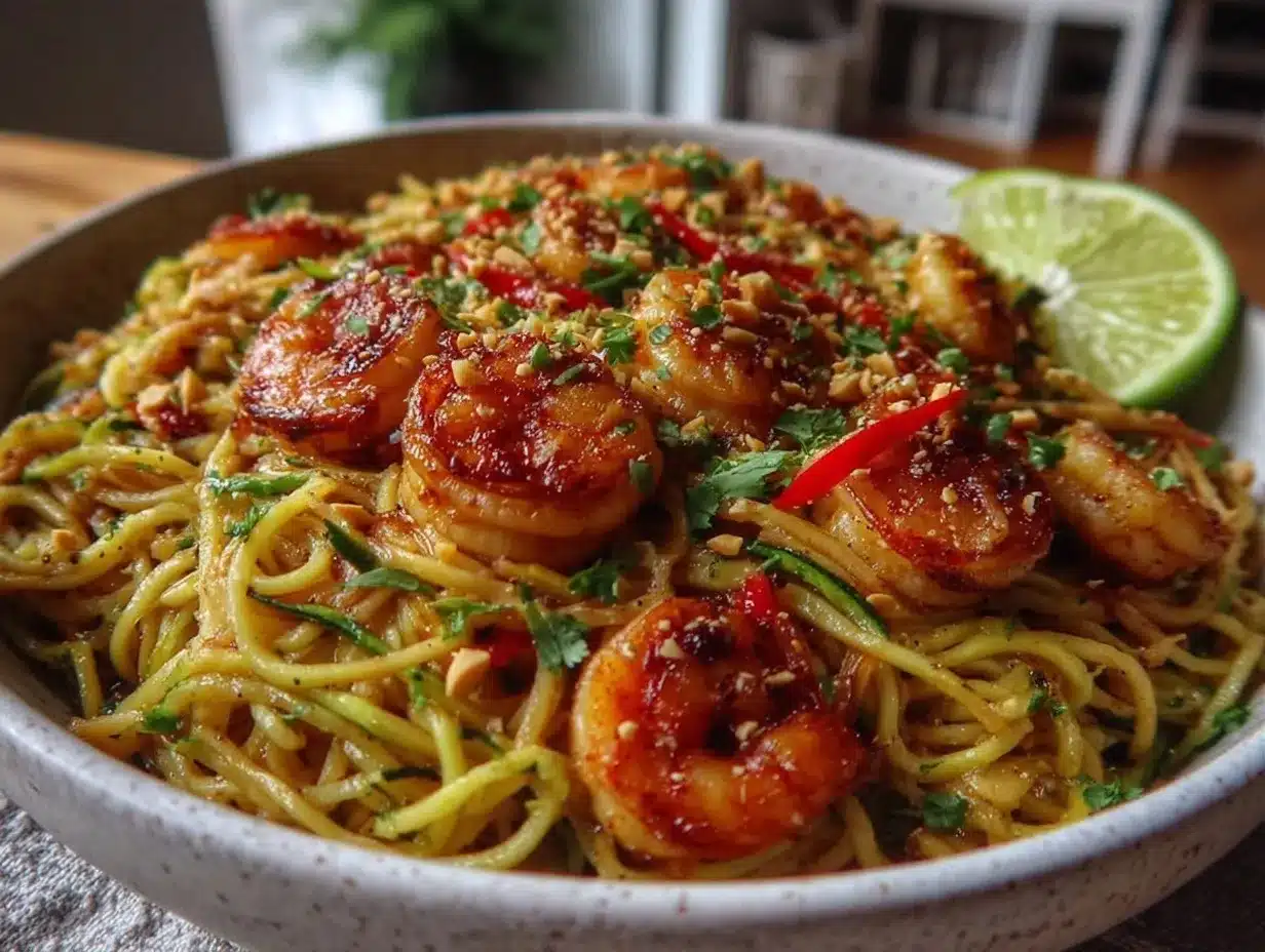 zucchini noodle pad Thai preparation steps
