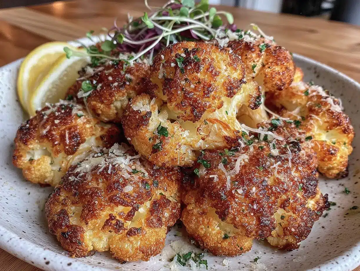 air fryer garlic parmesan cauliflower bites preparation steps