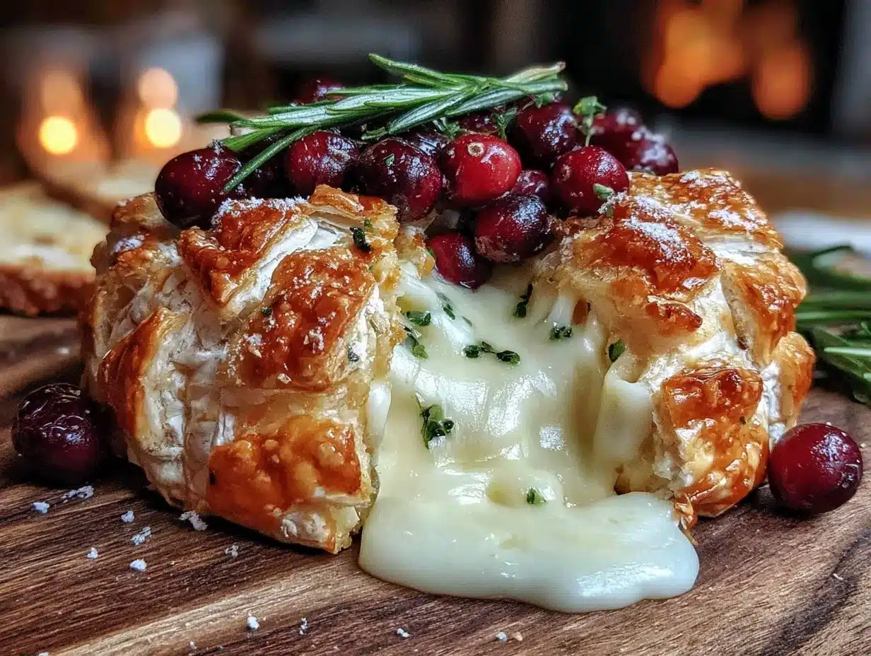 baked brie with cranberries preparation steps