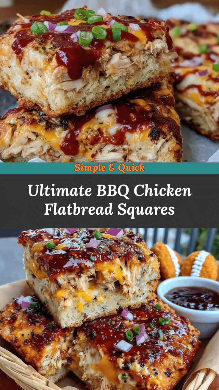 BBQ chicken flatbread squares recipe